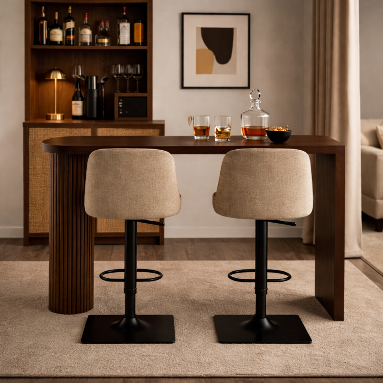 Masif Ahşap Koyu Ceviz Modern Bar Masası – Flüt Ayaklı, El Yapımı Tasarım Masif Ahşap Koyu Ceviz Modern Bar Masası – Flüt Ayaklı, El Yapımı Tasarım