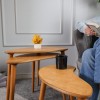 Meşe Doğal Ahşap Zigon Sehpa 3'lü Set, Modern Masif Yan Sehpa Yeni Nesil Dekor Meşe Doğal Ahşap Zigon Sehpa 3'lü Set, Modern Masif Yan Sehpa Yeni Nesil Dekor