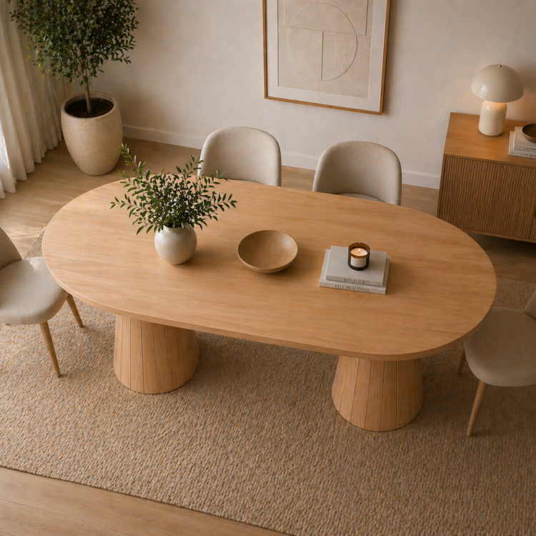 Tamamı Doğal Gürgen Masif Ahşap Yemek Masası 160x90 cm – Oval Modern Tasarım Tamamı Doğal Gürgen Masif Ahşap Yemek Masası 160x90 cm – Oval Modern Tasarım