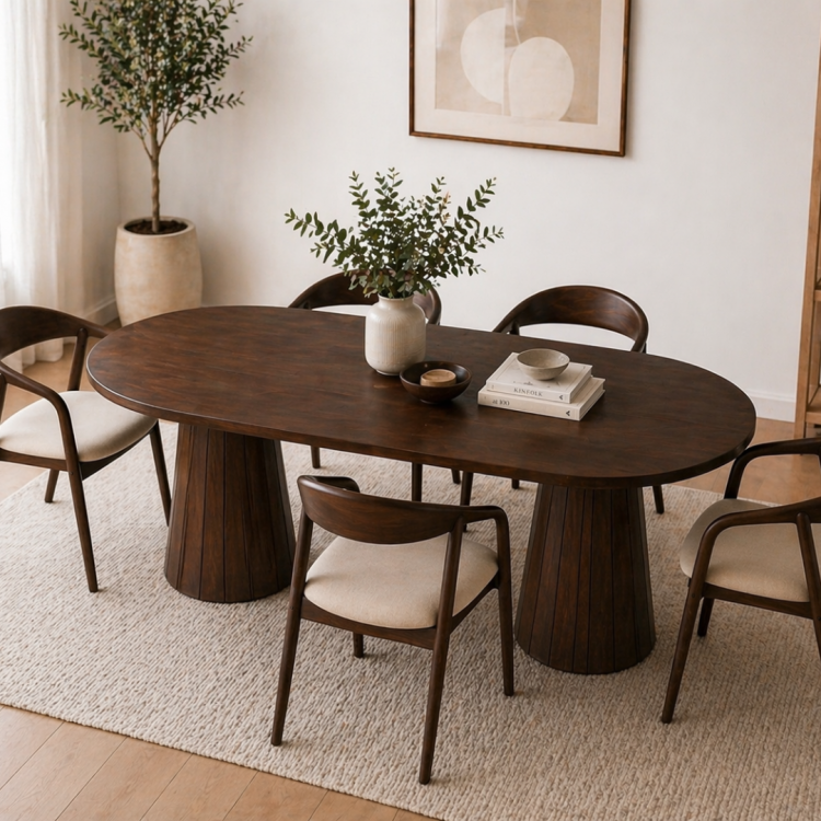 Tamamı Doğal Gürgen Masif Ahşap Yemek Masası 160x90 cm – Oval Modern Tasarım Tamamı Doğal Gürgen Masif Ahşap Yemek Masası 160x90 cm – Oval Modern Tasarım