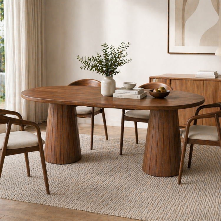 Tamamı Doğal Gürgen Masif Ahşap Yemek Masası 160x90 cm – Oval Modern Tasarım Tamamı Doğal Gürgen Masif Ahşap Yemek Masası 160x90 cm – Oval Modern Tasarım