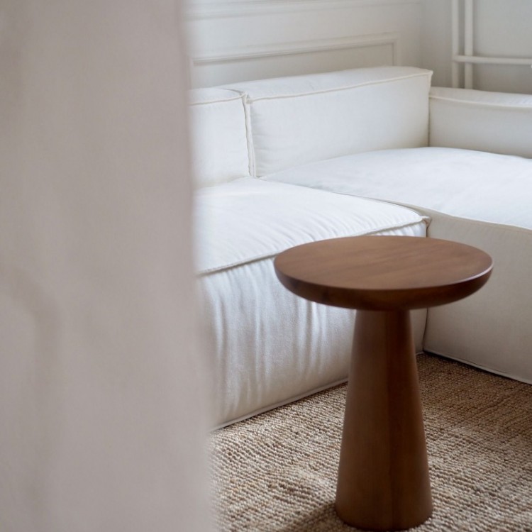 Ahşap Mantar Sehpa Ceviz Tekli