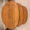 Ceviz Masif Doğal Ahşap Zigon Sehpa 3'lü Set, Modern Masif Yan Sehpa Oval Ceviz Masif Doğal Ahşap Zigon Sehpa 3'lü Set, Modern Masif Yan Sehpa Oval