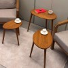 Ceviz Masif Doğal Ahşap Zigon Sehpa 3'lü Set, Modern Masif Yan Sehpa Oval Ceviz Masif Doğal Ahşap Zigon Sehpa 3'lü Set, Modern Masif Yan Sehpa Oval