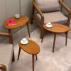 Ceviz Masif Doğal Ahşap Zigon Sehpa 3'lü Set, Modern Masif Yan Sehpa Oval Ceviz Masif Doğal Ahşap Zigon Sehpa 3'lü Set, Modern Masif Yan Sehpa Oval